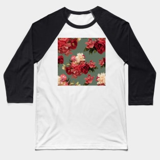 Just Flowers on Soft Green Baseball T-Shirt